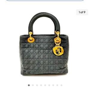 Christian Dior Hand Bag  Black Nylon